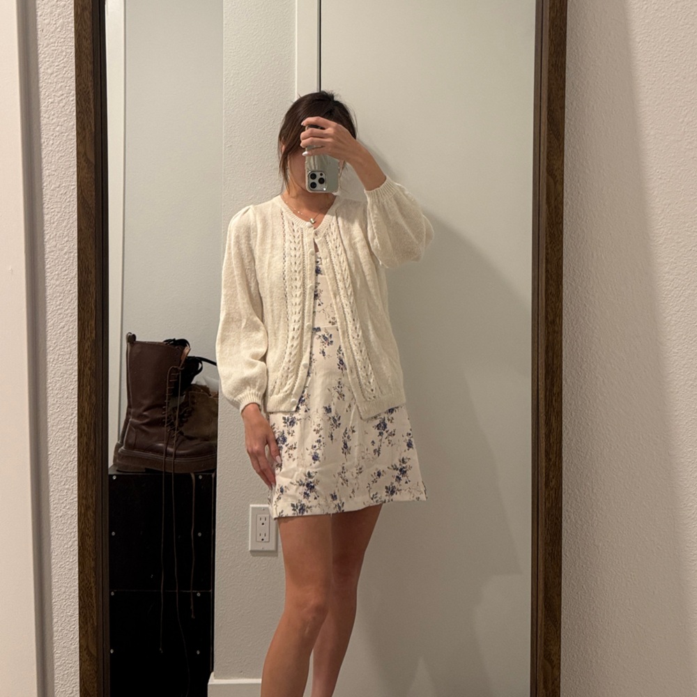 Sezane cardigan with Puff Sleeves